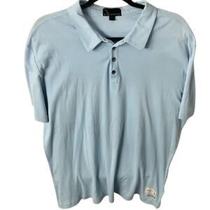 I Am Gentleman (Peace Love World) Blue Short Sleeve Polo Size XL